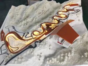 SLA 3D Printed Beijing Winter Olympics Playing Field Site Models