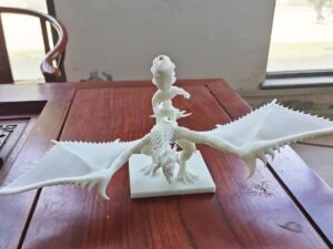 SLA 3D Printed Ghost Boy Riding a Fierce Dragon Resin Garage Kit