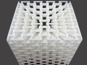SLS 3D Printed White TPU Sample Test Cube