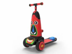 SLA 3D Printed Toddler Scooter Resin Prototype with Monster Patterns