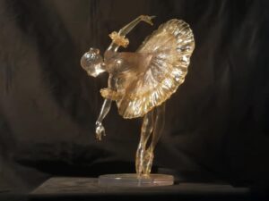 SLA 3D Printed Transparent Ballet Dancer Miniature Artpiece
