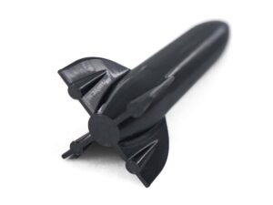 FDM 3D Printed Black TPU Little Rocket Model with Slippery Surface