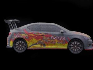MJF 3D Printed Full-color Nylon RC Car Model with Shakugan no Shana Patterns