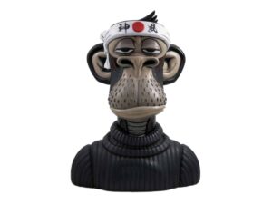 SLA 3D Printed Bored Ape Wearing Kamikaze Band NFT Sculpture Collection