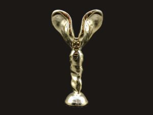 SLA 3D Printed and Vacuum Plated Golden Hood Ornament The Spirit of Ecstasy Sculpture