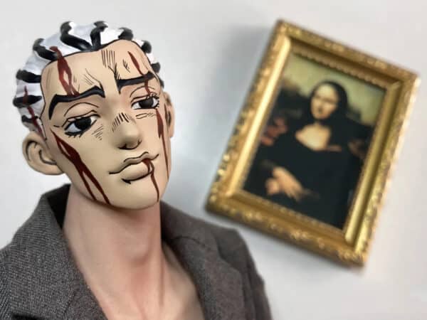 DLP 3D Printed and Painted Kira Yoshikage Head Sculpture of JoJo’s Bizare