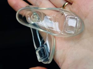 SLA 3D Printed Crystal Clear Resin Shoes for a BJD Doll