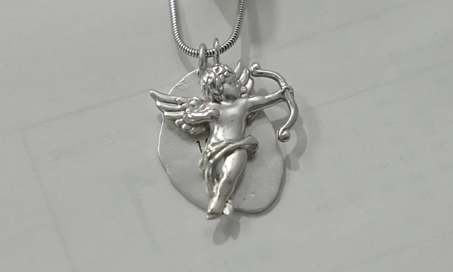 Silver Cupid Necklace Pendants Cast from DLP 3D Printed