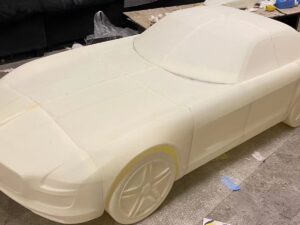 SLA 3D Printed 2:3 Resin Car Model with Stiffener Inside