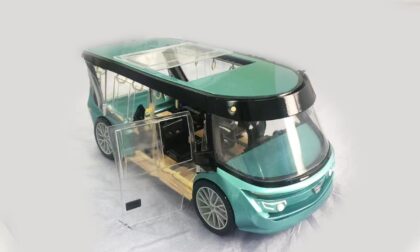 SLA 3D Printed Minibus with Moveable Chairs Resin Prototype as Student Project
