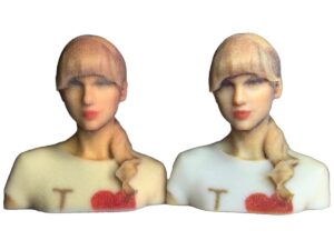 PolyJet vs Binder Jetting 3D Printed Taylor Swift Full-color Head Sculpture