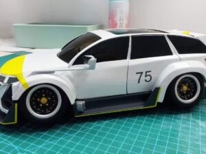 SLA 3D Printed and Hand Painted Custom Mini Car Resin Model