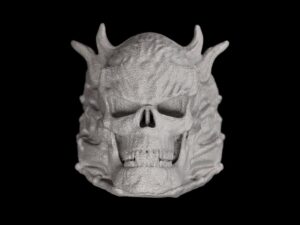 DMLS 3D Printed SS316L Evil Skull Ring Sample