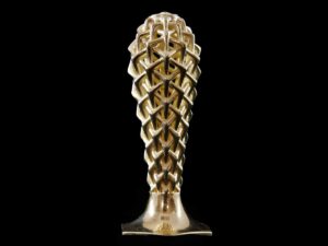 Brass Writing Award Trophy Miniature Cast from 3D Printed Wax Pattern