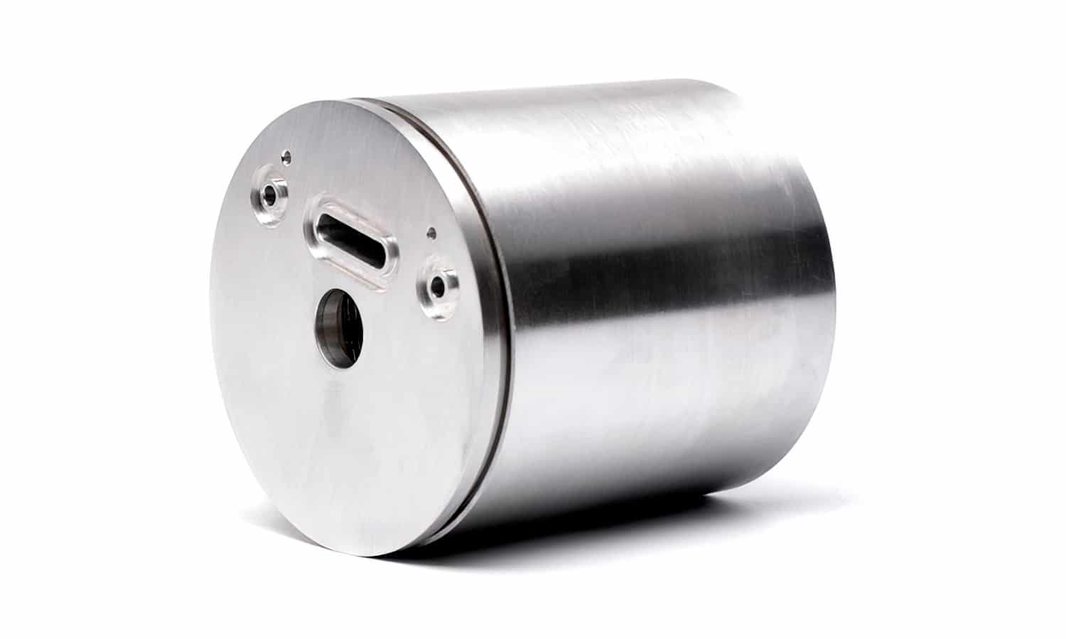 CNC Milled Aluminum Cylinder with Holes and Slot FacFox