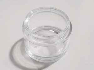 SLA 3D Printed Clear Resin Cosmetic Container Prototype