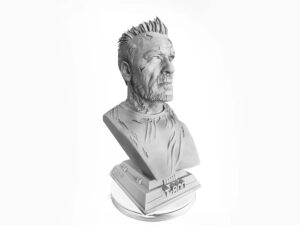 SLA 3D Print Terminator T800 Resin Bust Sculpture Battle Damaged Face