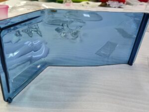 SLA 3D Printed Blue Clear Resin Rectangle Panel