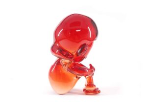 SLA 3D Printed Clear Resin Cartoon Figure Dyed with Gradiant Color