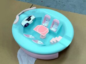 SLA 3D Printed Round Bumper Boat Scaled-down Resin Prototype
