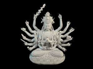 LCD 3D Printed Buddhist Deity Avalokiteshvara Fine-Detail Resin Statue
