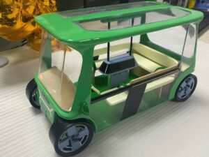 SLA 3D Printed Shuttle Bus with Panoramic Window Resin Prototype
