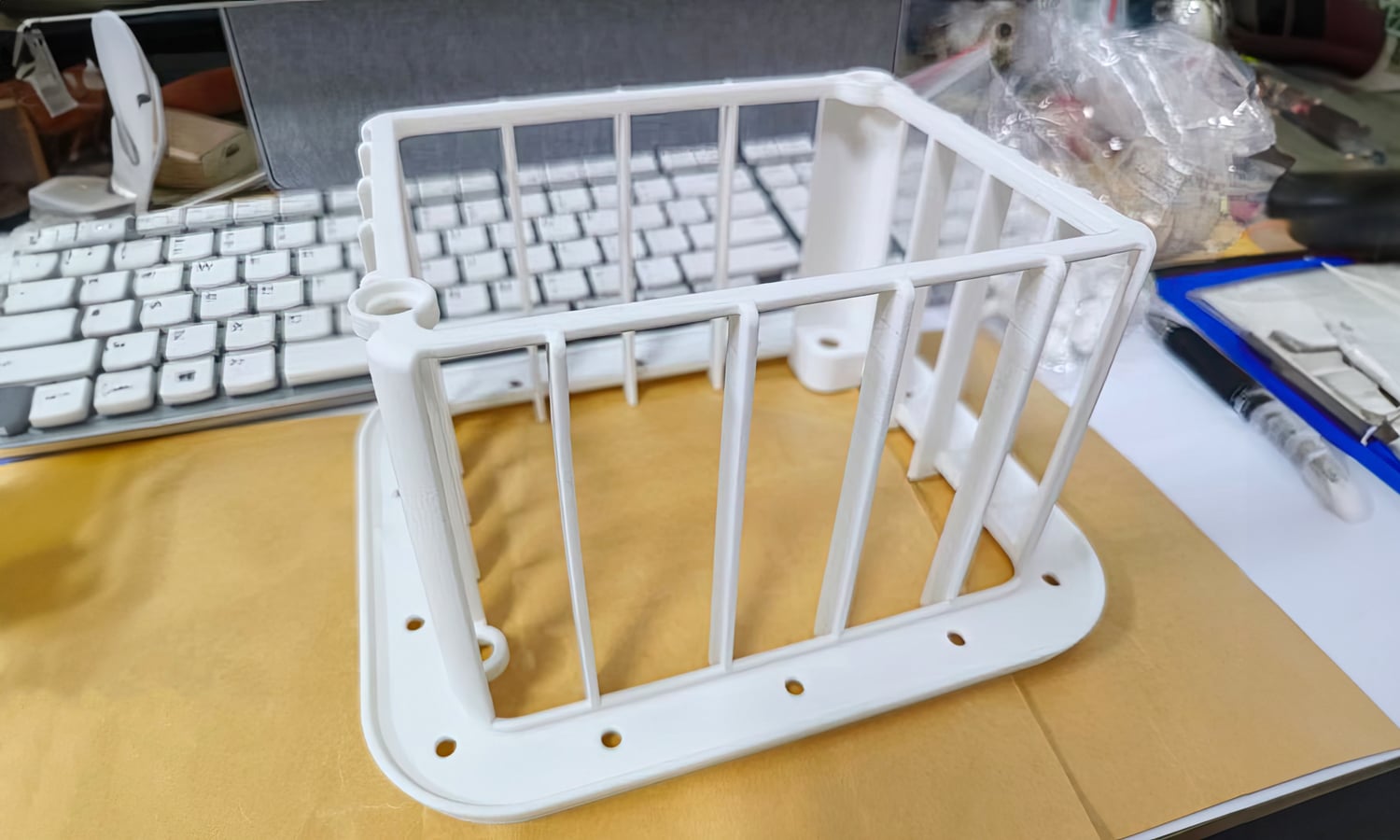 SLS 3D Printed White Nylon Ground-Mounted Cage Prototype - FacFox