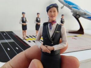 PolyJet 3D Printed Flight Attendant Scaled-down Full-color Model