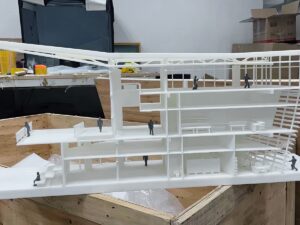SLA 3D Printed Contemporary Office Building Architectural Resin Model