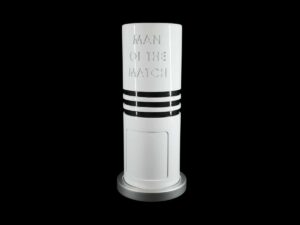 SLA 3D Printed Cylinder Trophy with CNC Aluminum Base