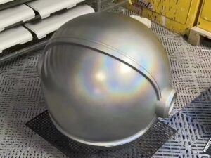 SLA 3D Printed Iridescent Silver Resin Helmets for Auto Show