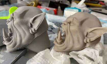 DLP 3D Printed Fine-detail Resin Goblin Head Sculptures
