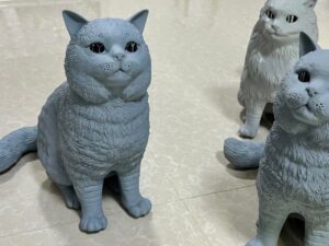 SLA 3D Printed Full-scale Sitting Cat Resin Statues