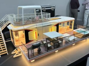 SLA 3D Printed Modern Multi-level Houseboat Resin Model