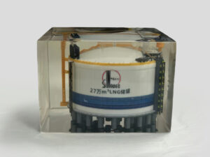 PolyJet 3D Printed Sectional Oil Tank Model Encased in Clear Resin