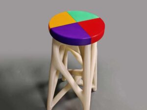 SLA 3D Printed Wheel of Fortune Seat Resin Prototype