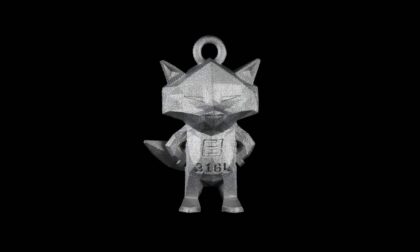 BinderJet 3D Printed SS316L Henry the Fox Mascot Miniature