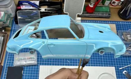 SLA 3D Printed 1/24 Light Blue Classic Porsche 911 Scale Model