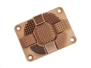 SLM 3D Printed Pure Copper Sample with Complex Geometries