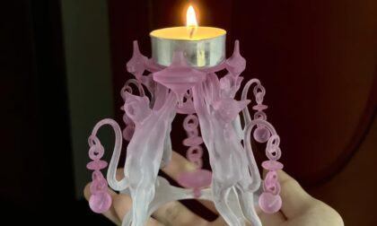 SLA 3D Printed Playful Resin Felines Candlestick
