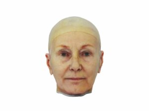 PolyJet 3D Printed Full-color Elder Woman Head Miniature