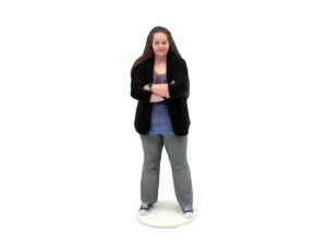 WJP 3D Printed Arms Crossed Woman Full-color Figurine