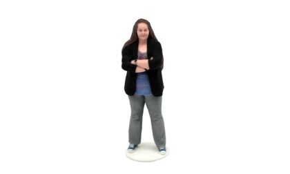 WJP 3D Printed Arms Crossed Woman Full-color Figurine