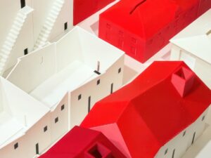 FDM 3D Printed Red Roof Town Creative Tissue Boxes