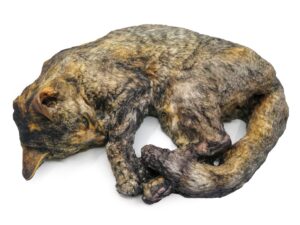 Mimaki 3D Printed Curled-up Tabby Cat Sculpture
