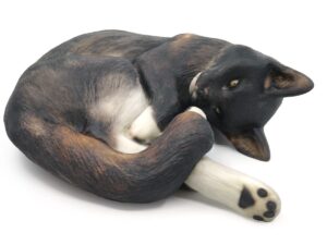 Mimaki 3D Printed Lifelike Curled-up Shorthair Cat Sculpture