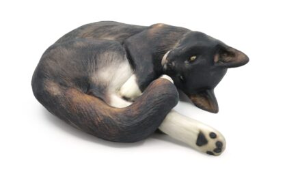 Mimaki 3D Printed Lifelike Curled-up Shorthair Cat Sculpture