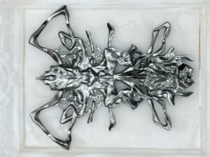 SLA 3D Printed Mirror-Polished Resin Abstract Sculpture