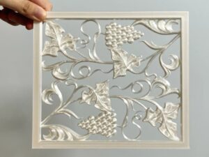 FDM 3D Printed Silver-Foil Style Chinese Grapevine Window Panel