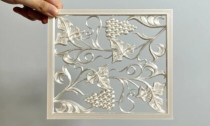 FDM 3D Printed Silver-Foil Style Chinese Grapevine Window Panel